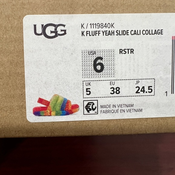 Ugg, Girls, Fluff Yeah Slide, 1119840K, Rainbow - Picture 2 of 12